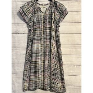 LOFT Womens Geometric Print Shift Dress Large Multicolor Midi